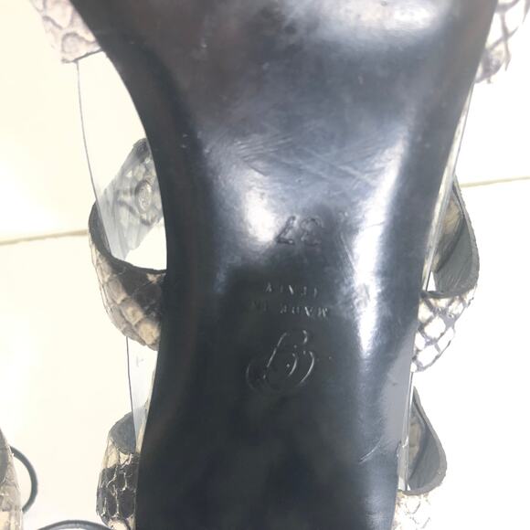 M Gemi Sandal Heel Snake Python Gladiator Tie up Straps Block Heel Square Toe 37 - Picture 9 of 11